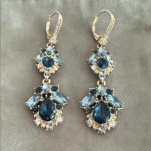 Elegant Blue and Gold Drop Earrings
